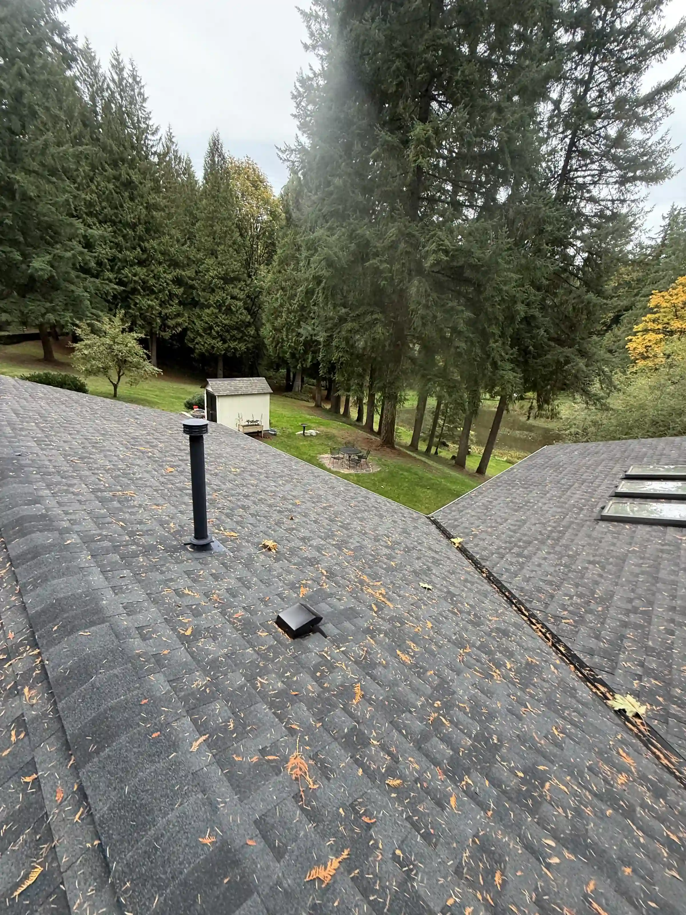 Union Hill – January 2026: Roofline access for bathroom exhaust correction and attic moisture mitigation.